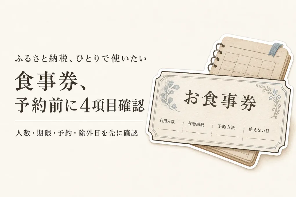 ふるさと納税の食事券を一人で使いたい人へ｜有効期限内に予約できるか確かめる4項目