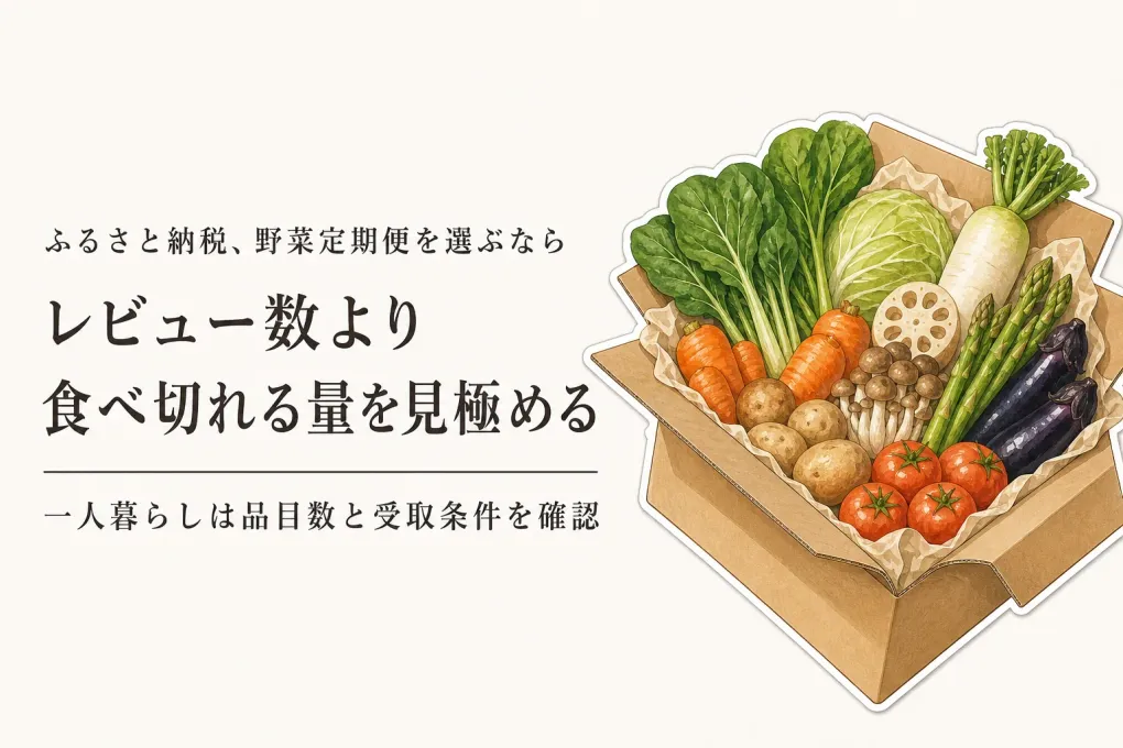 ふるさと納税の野菜定期便をレビュー数順に比較｜一人暮らし向けの少量・大容量の見分け方